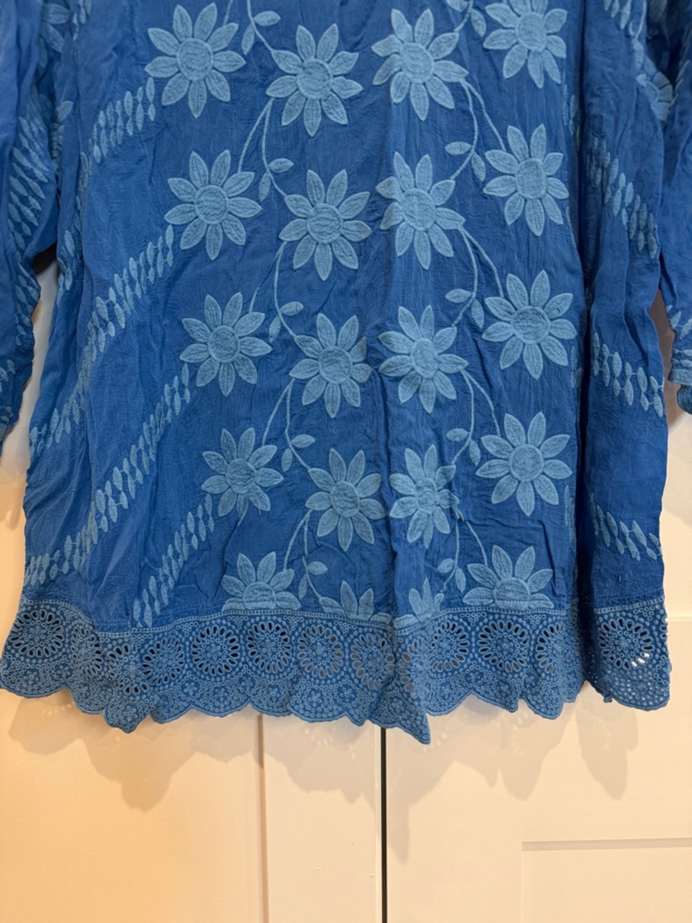 Johnny Was Milano Tunic in Blue Size XL EUC Cottagore Cabincore Boho - Picture 11 of 13